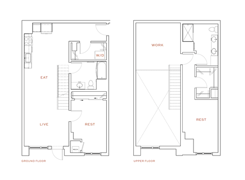 Floor plan for 2 beds, 2 baths, 1492 sqft